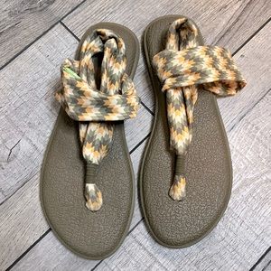 Sanuk soft strap sandals, size 8